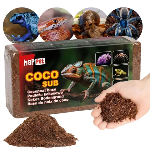 KOKOS BRYKIET PODŁOŻE KOKOSOWE DO TERRARIUM 650g Happet