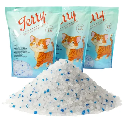 Żwirek silikonowy JERRY 8x3,8L pakiet 30,4L dla kota