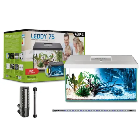 Aquael Zestaw Akwarium Leddy 75 Day&Night 2.0 Biały z Pokrywą LED