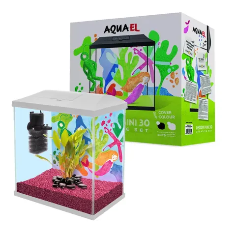 AQUAEL LEDDY MINI CREATIVE SET 30 Zestaw Akwariowy BIAŁY 12,6l