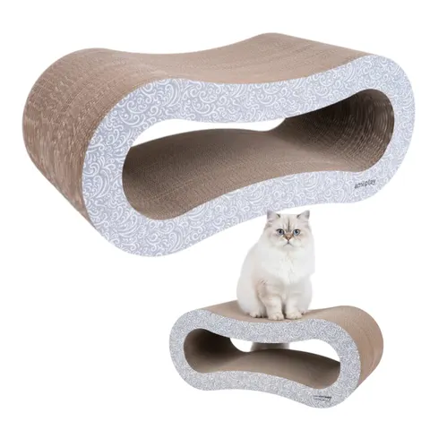 Amiplay Kartonowy Tekturowy Drapak dla Kota Vision Cairo SZARY 56x25x23cm