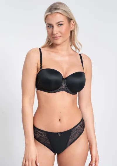 Samanta - Biustonosz Amelia A450 czarny bardotka 75G