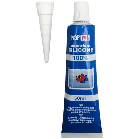 Happet Silikon Akwarystyczny do Klejenia z Aplikatorem CZARNY 50ml