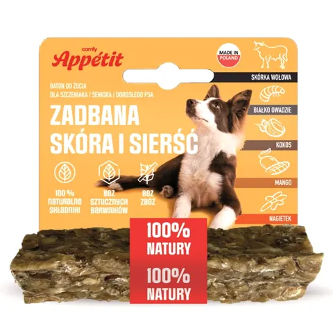 Comfy Appetit Gryzak Przysmak dla Psa Baton Zdrowa Skóra i Sierść 12cm 40g
