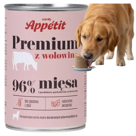Comfy Appetit Premium Smakowita Karma Mokra dla Psa z Wołowiną 400g