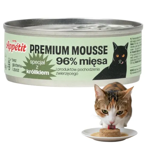 Comfy Appetit Premium Mousse z królikiem 85 g – mokra karma dla kota