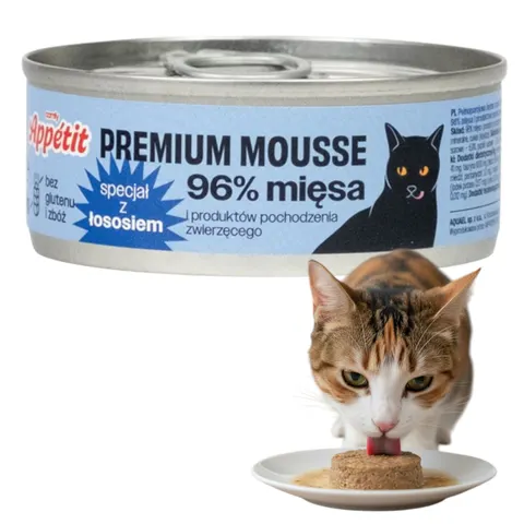Comfy Appetit Premium Mousse z łososiem 85 g – mokra karma dla kota