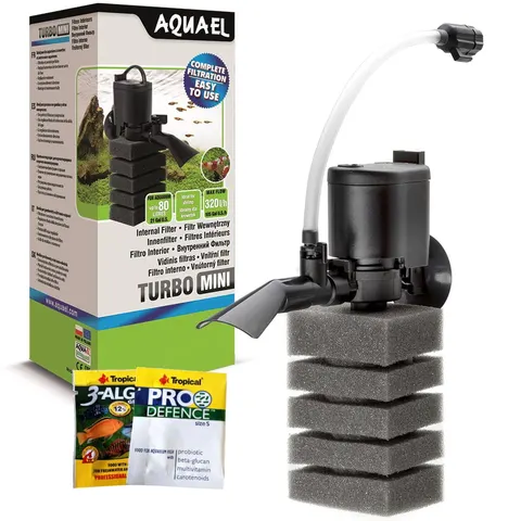 Aquael Turbo Mini Filtr Wewnętrzny Gąbkowy do Akwarium 10-80l