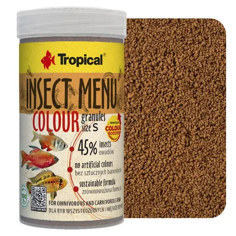 TROPICAL Pokarm dla Ryb INSECT MENU COLOUR GRANULES SIZE S 100ML/54G 64063
