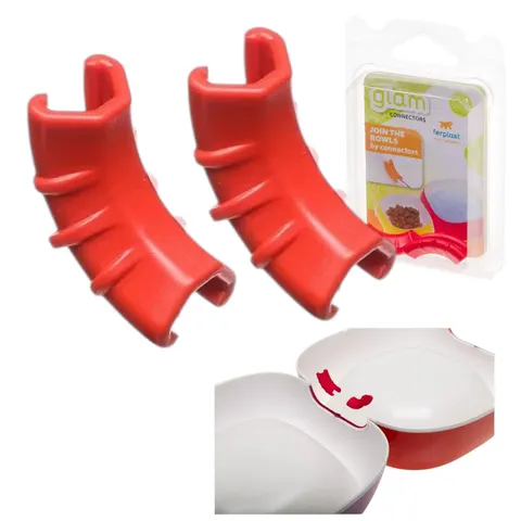 Łącznik Spinki Do Misek Ferplast Glam Connector Czerwony Zestaw 2szt Stabliny
