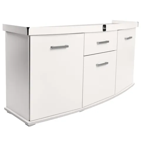 Szafka pod Akwarium Profilowane Owalne Solid 150x50x75cm Biała