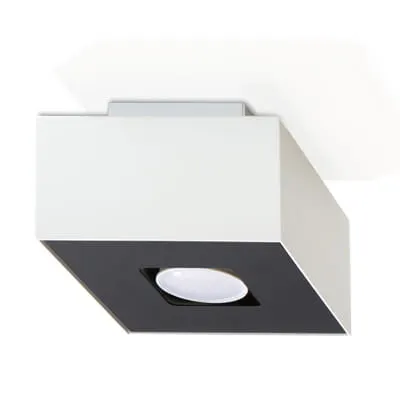Biało czarna lampa sufitowa sześcian Sollux Lighting SL.0066 Mono GU10