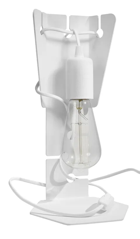 Biała loftowa lampa stołowa Sollux Lighting SL.0879 Arby E27
