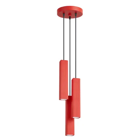 Lampa wisząca RAYO 3P czerwona SL.3255 Sollux