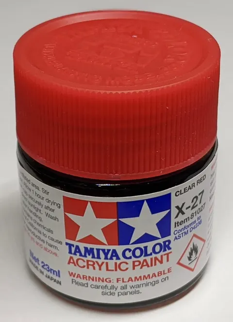 Tamiya 81027 X-27 Farba akrylowa CLEAR RED - 23ml
