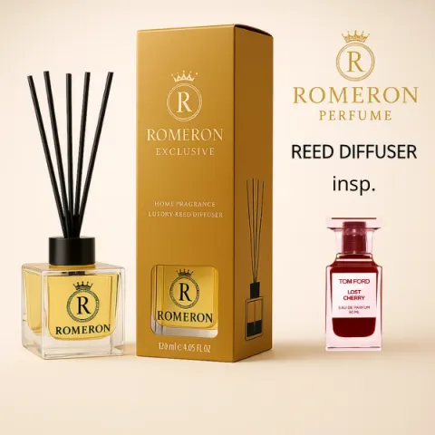 Patyczki zapachowe ROMERON EXCLUSIVE LOST CHERRY Home Fragrance Luxury Reed Diffuser 120ml