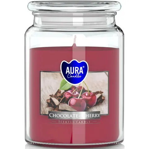 BISPOL AURA Świeca zapachowa w szkle SND99-104 CZEKOLADA-WIŚNIA, 500 g
