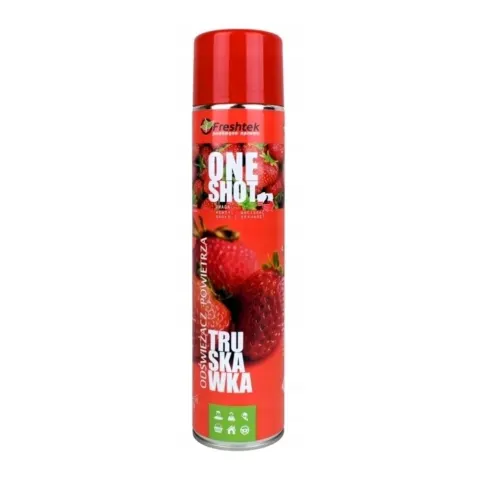 Perfumowany odświeżacz powietrza Freshtek ONE SHOT Truskawka 600ml