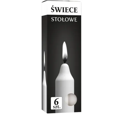 Wysokie świece stołowe proste zestaw 6 szt. s1-66