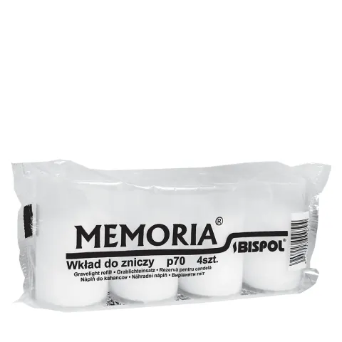 Wkłady do zniczy parafinowe 4 szt. Memoria białe p70 a'4