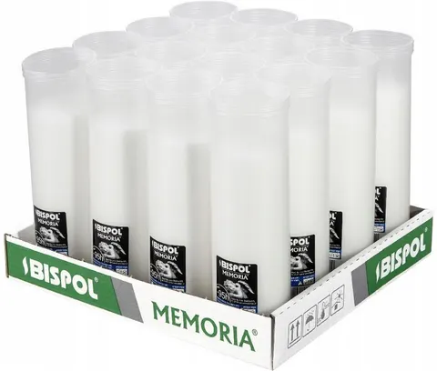 Bispol Memoria p400 wkłady parafinowe do zniczy 95 godzin palenia 16 sztuk