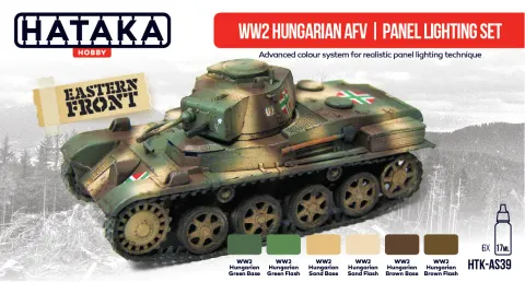Zestaw farb WW2 Hungarian AFV - Panel Lighting 6x17ml Hataka AS39