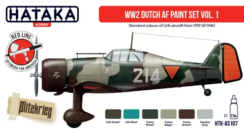 Zestaw farb Hataka WW2 Dutch AF Paint Set Vol. 1 6x17ml AS107