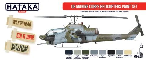 Zestaw farb US Marine Corps Helicopters 8x17ml Hataka AS14