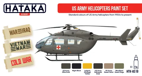 Zestaw farb US Army Helicopters Paint Set 6x17ml Hataka AS19