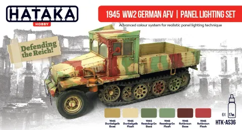 Zestaw farb 1945 WW2 German AFV | Panel Lighting Set 6x17ml Hataka AS36