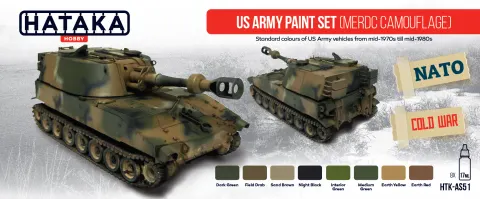 Zestaw farb US Army (kamuflaż MERDC) 8x17ml Hataka AS51