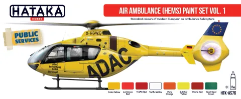 Zestaw farb Air Ambulance (HEMS) 8x17ml Hataka AS76