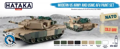 Zestaw farb Modern US Army and USMC AFV Paint Set 8x17ml Hataka BS67