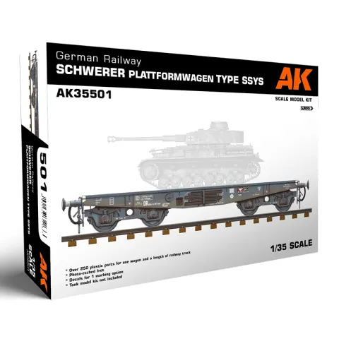Ciężki wagon platformowy typu SSys 1:35 AK Interactive 35501