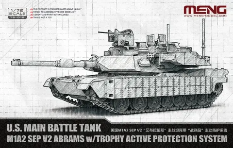 Amerykański czołg podstawowy M1A2 SEP V2 Abrams z systemem Trophy 1:72 Meng 72016