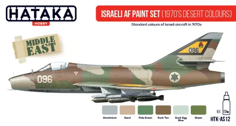 Zestaw farb do izraelskich samolotów - kolory pustynne z lat 70. 6x17ml Hataka AS12
