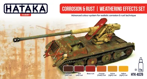 Zestaw farb Corrosion & Rust 6x17ml Hataka AS26