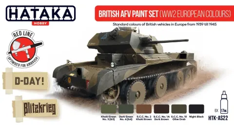 Zestaw farb British AFV Paint Set (WW2 European Colours) 6x17ml Hataka AS22