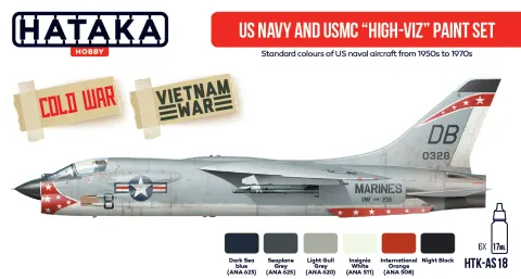 Zestaw farb US Navy i USMC high-viz 6x17ml Hataka AS18