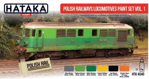 Zestaw farb Polish Railways Locomotives Paint Set vol. 1 6x17ml Hataka AS40