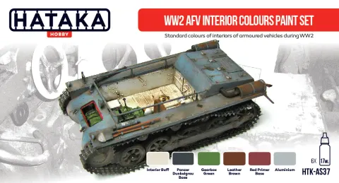 Zestaw farb WW2 AFV Interior Colours 6x17ml Hataka AS37