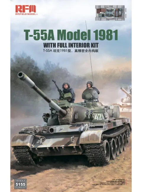 T-55A Model 1981 z pełnym wnętrzem 1:35 Rye Field Model 5155