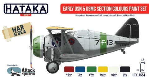 Zestaw farb Early USN & USMC Section Colours 6x17ml Hataka AS54