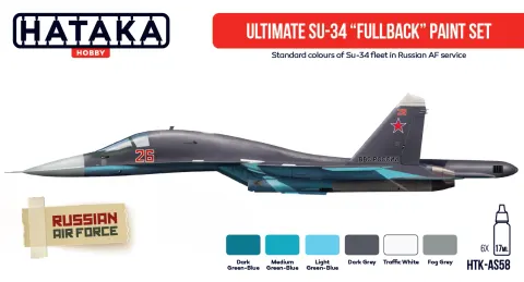 Zestaw farb Ultimate Su-34 „Fullback” 6x17ml Hataka AS58