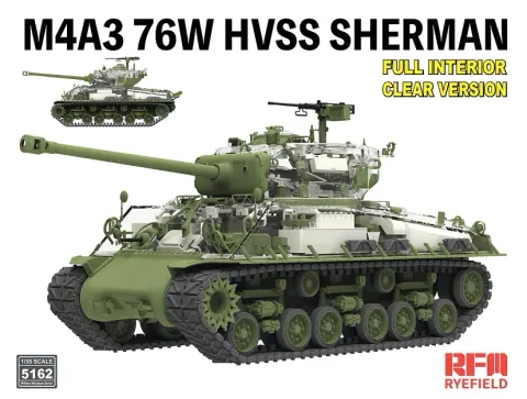 M4A3 76W HVSS Sherman Full Interior Clear Version 1:35 Rye Field Model 5162