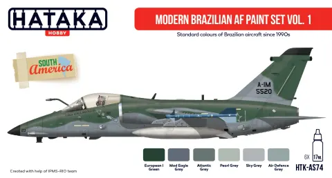Zestaw farb Modern Brazilian AF vol. 1 6x17ml Hataka AS74