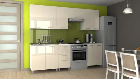 Kuchnia KORA reling 2,4 m Jaśmin Połysk