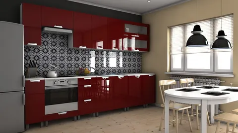 Kuchnia BIOKO madera 3 m Bordo Połysk