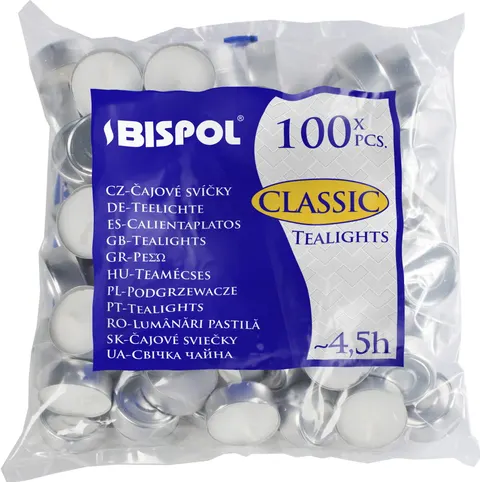 Podgrzewacze 100sztuk świece tealight palenie 4,5h