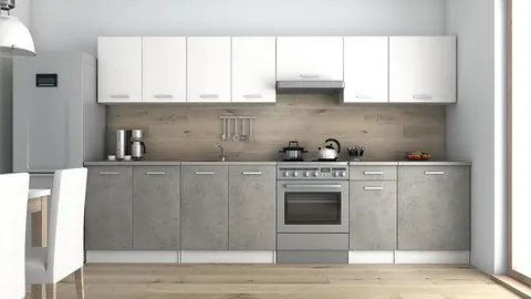 Kuchnia LUIZA 3,2 m I Laminowana Biały + Beton